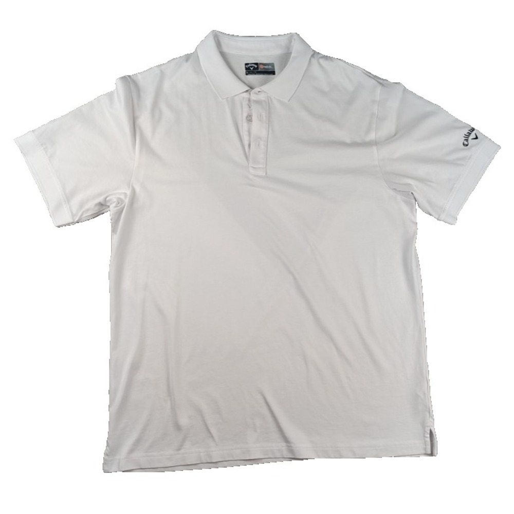 Callaway‎ Mens Opti Dri Golf Short Sleeve Collared White Polo Shirt Size XL
